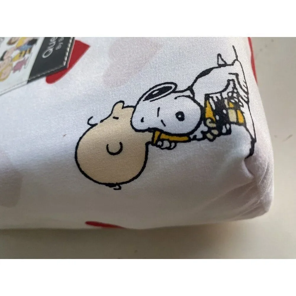 Peanuts Snoopy Charlie Brown‎ Red Hearts Valentines Day QUEEN Size Sheet Set NEW